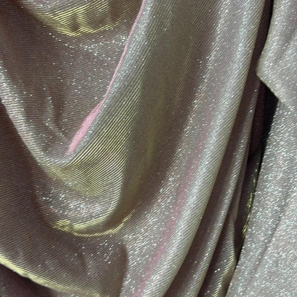 Betsy & Adam Gold and Pink Ruched Sheath Midi Dress - Picture 7 of 14